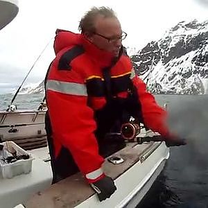 GOPRO Großer Heilbutt im Drill und mit perfekter Landung ,Nordnorwegen 2013