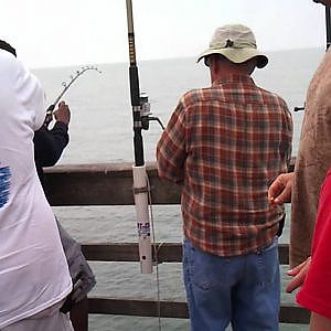 Eric Fowler catching a 17 pound King Mackerel off Seaview Fishing Pier 9-29-12