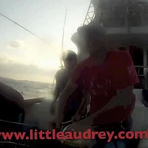 600lbs of Black Marlin Jumps on board Little Audrey off Cairns 2012 - Official Video.mp4