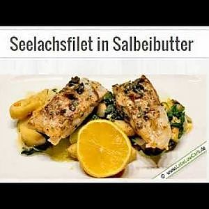 Low Carb Rezeptidee - Seelachsfilet in Salbeibutter
