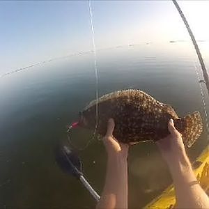 Bay Fishing From Kayak For Flounder