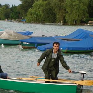 Abdul beim Aufbruch am Vereinshafen Wörthsee