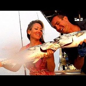 Double Bonita - Girl and I Catch 2 Bonita Fishing South Florida