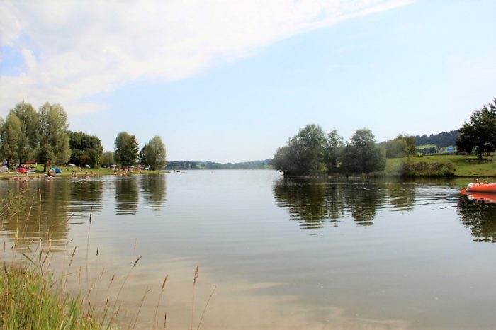 Blick von der Slippanlage am Rottachsee